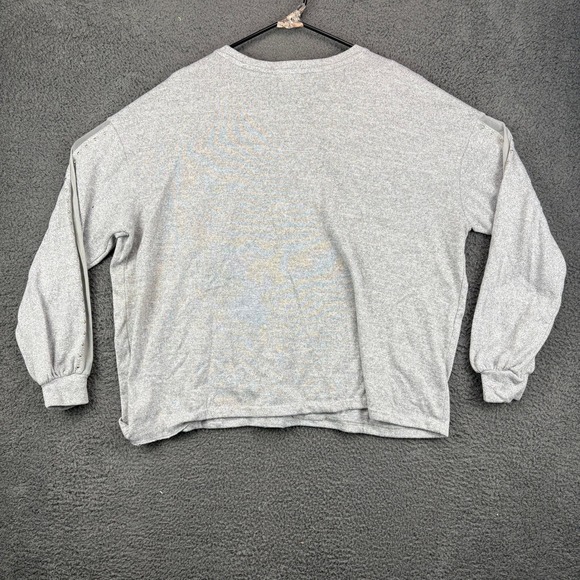 COMO BLU Women's Gray Heathered Long Sleeve Crew Neck‎ Top Studded Size 3X - Picture 7 of 8